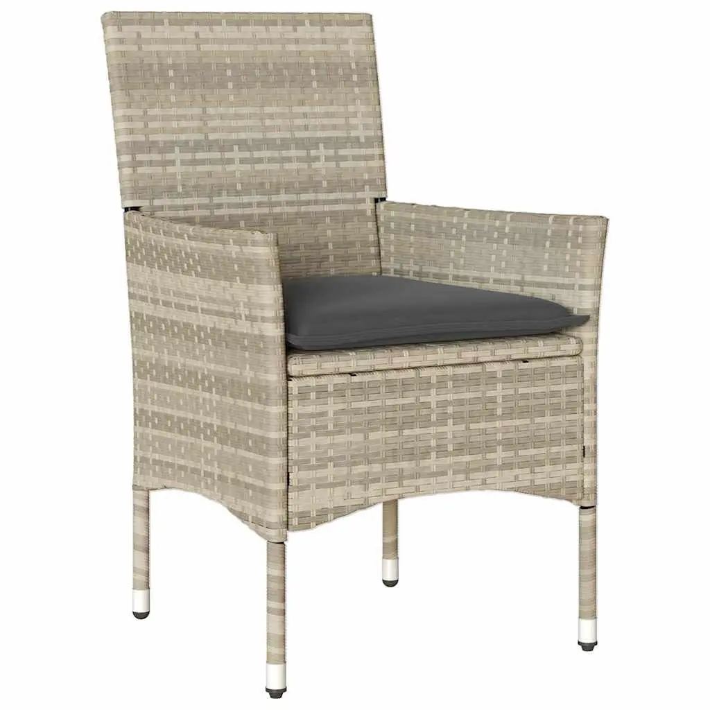 Garden Dining Set 5 Piece Outdoor Furniture Poly Rattan Chair Table Cushion