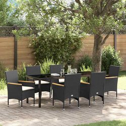 Black Poly Rattan 7-Piece Garden Dining Set Specs