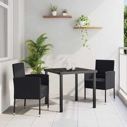 Specifications of 3-Piece Black Garden Dining Set