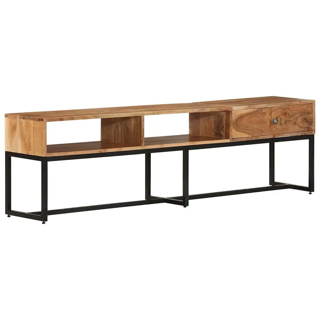 TV Cabinet for Living Room 160x30x45 cm Solid Wood Acacia Brown Storage Unit with Drawer