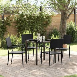 Specifications of 5-Piece Outdoor Dining Set in Black