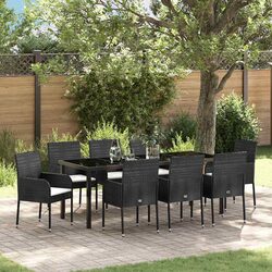 9-Piece Garden Dining Set Specifications: Poly Rattan Furniture