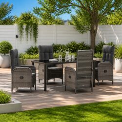 Garden Dining Set - 5-Piece Grey Outdoor Furniture
