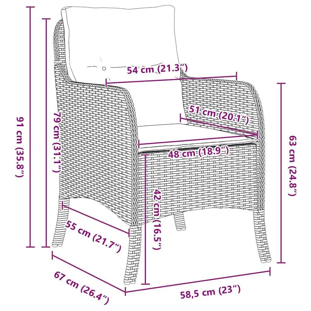 Garden Dining Set 3 Piece Grey Outdoor Furniture Poly Rattan Dining Table Chairs