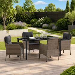 Specifications of 5-Piece Grey Outdoor Dining Set with Cushions
