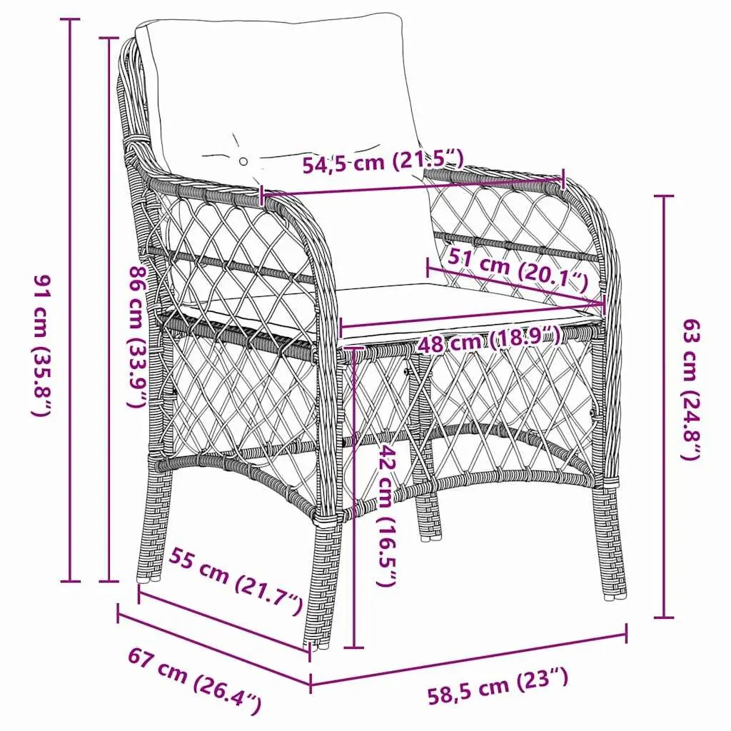 Garden Dining Set 5 Pieces Outdoor Use Black Poly Rattan Furniture with Cushions