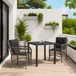 Garden Dining Set Specifications: 3 Pieces with Cushions