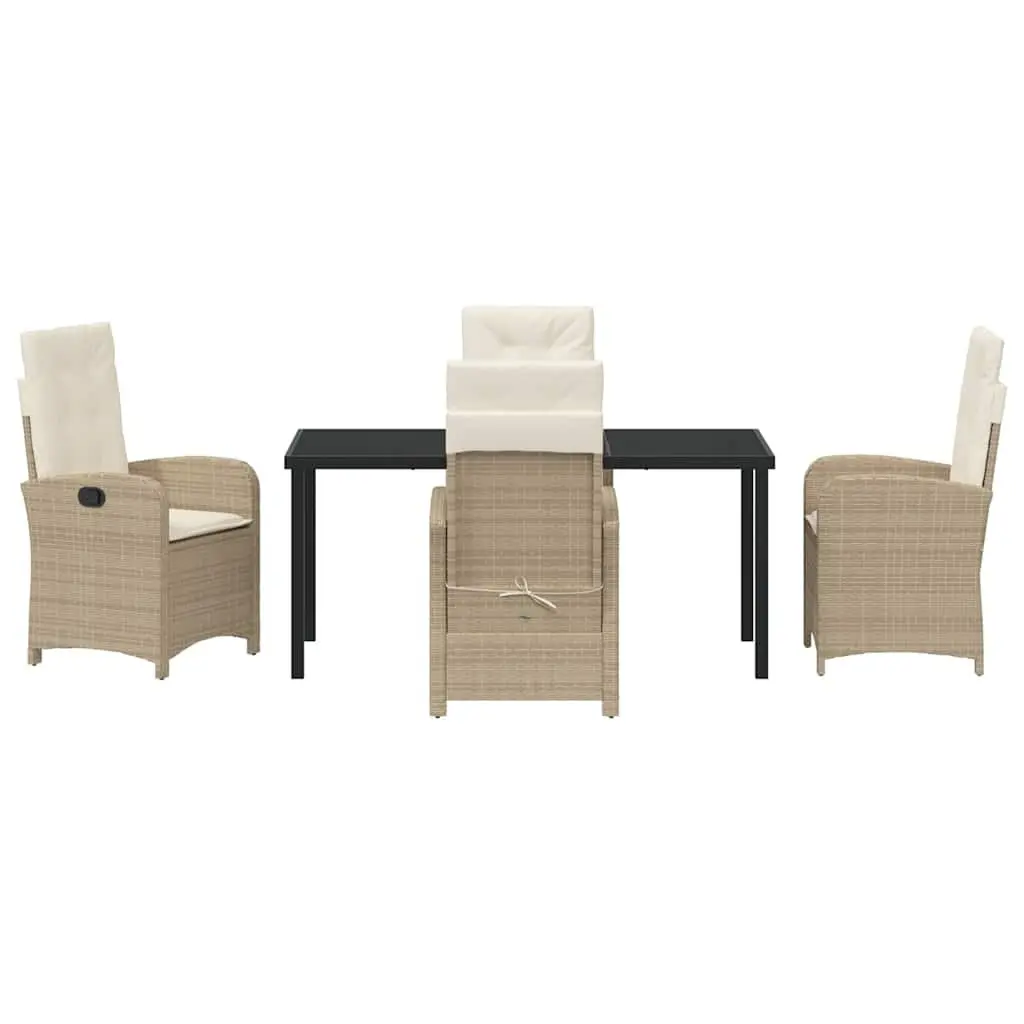 Garden Dining Set Outdoor Furniture 5 Piece Beige Poly Rattan