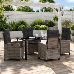 Grey 5-Piece Garden Dining Set: Specs and Features