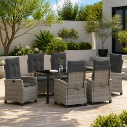7 Piece Grey Garden Dining Set: Specs and Details