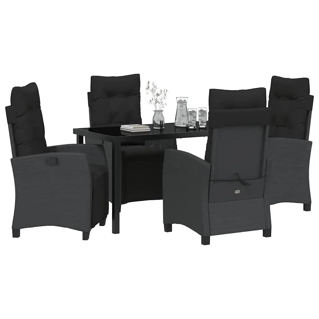 5-Piece Black Garden Dining Set