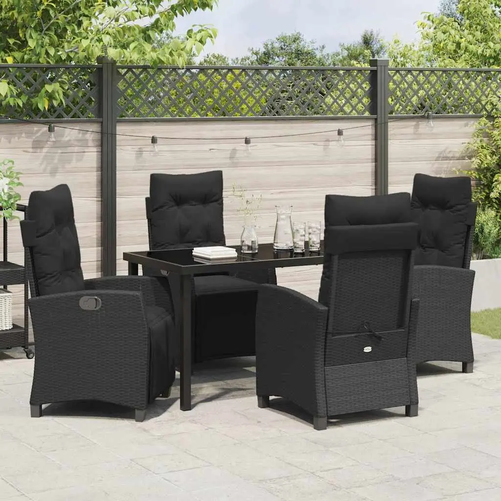 5-Piece Black Garden Dining Set