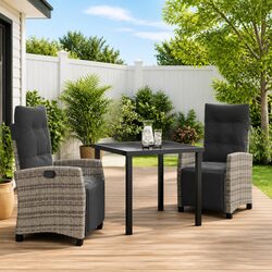Specifications of a 3-Piece Outdoor Dining Set in Grey