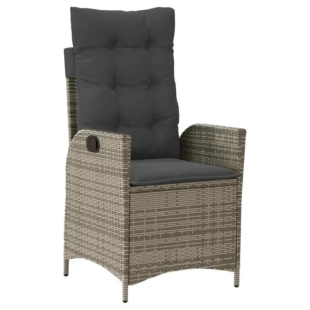5-Piece Grey Garden Dining Set with Glass Tabletop
