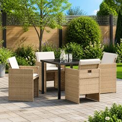 5-Piece Garden Dining Set Specifications in Beige