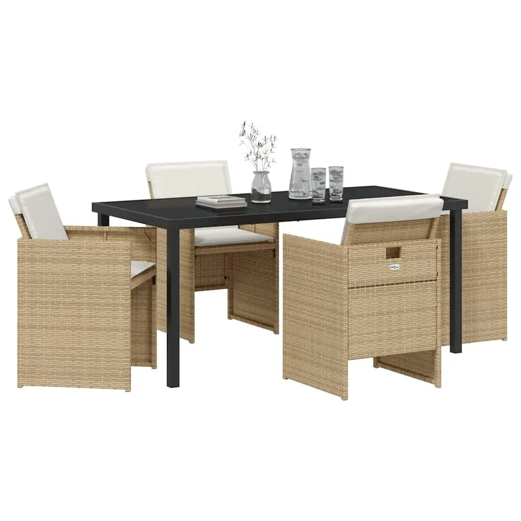 5-Piece Garden Dining Set in Beige