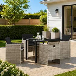 Specifications of the 5-Piece Light Grey Outdoor Dining Set