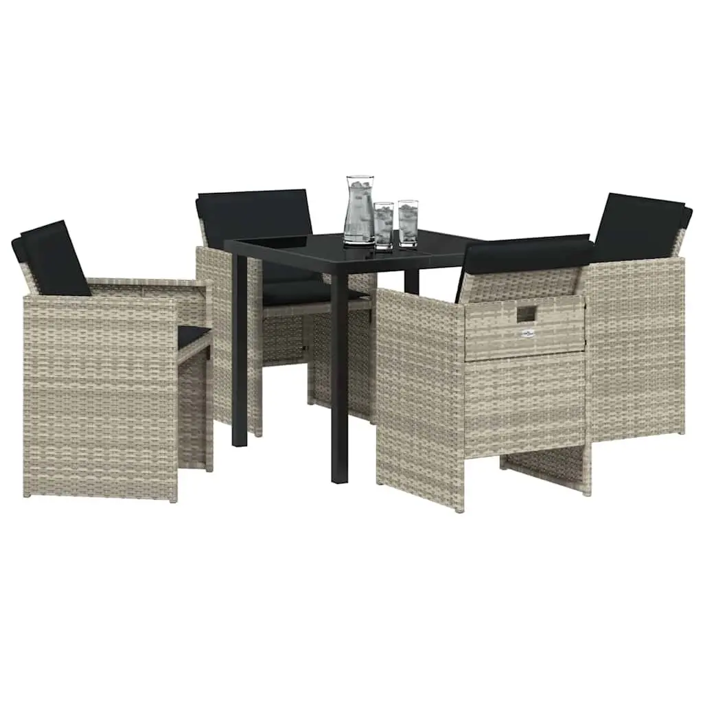 Garden Dining Set Outdoor Use 5 Pieces Light Grey