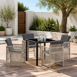 5-Piece Garden Dining Set: Dimensions and Features Listed