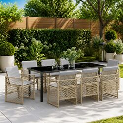 9-Piece Garden Dining Set: Dimensions and Materials Inside