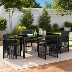 Specifications of Black Steel Frame Outdoor Dining Set