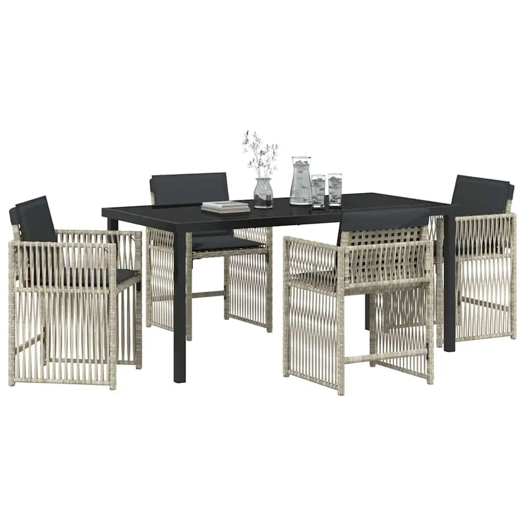 5-Piece Light Grey Garden Dining Set