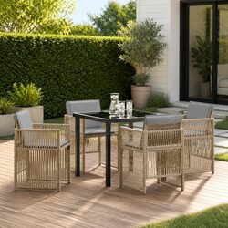 Garden Dining Set – 5 Pieces with Steel Frame