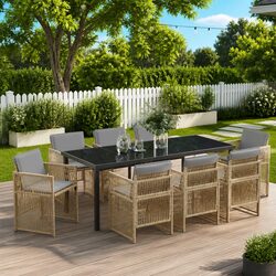 Specifications of 9 Piece Beige Garden Dining Set