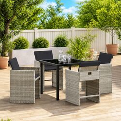 Specifications of the 5-Piece Garden Dining Set in Light Grey