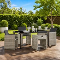 Specifications of Light Grey 5-Piece Outdoor Dining Set