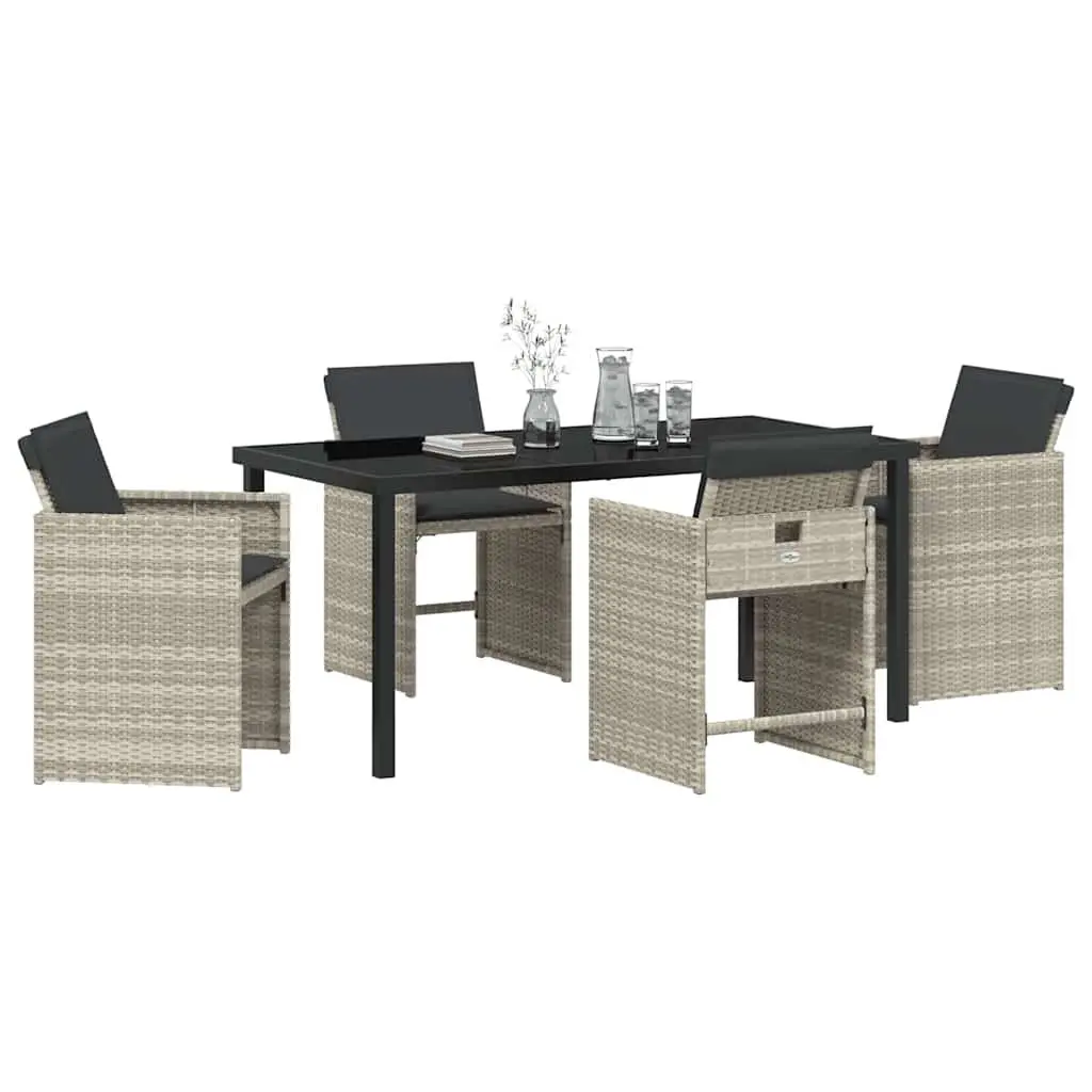 Outdoor Dining Set Light Grey 5 Piece Patio Garden Furniture