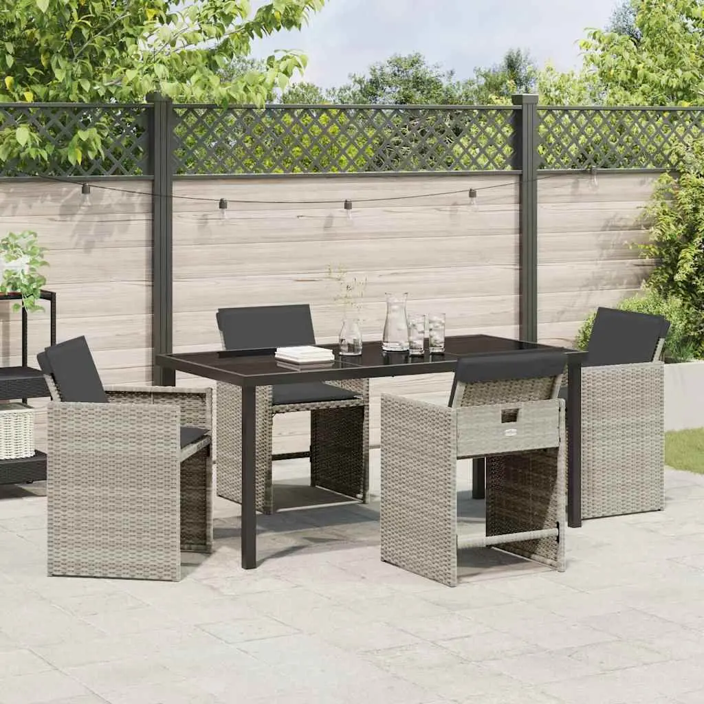 Outdoor Dining Set Light Grey 5 Piece Patio Garden Furniture