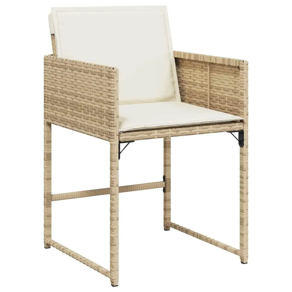 Outdoor Dining Set 5 Piece Patio Furniture Table and Chairs Beige Poly Rattan