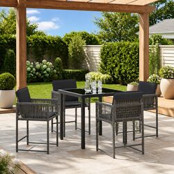 Specifications of the 5-Piece Garden Dining Set in Grey