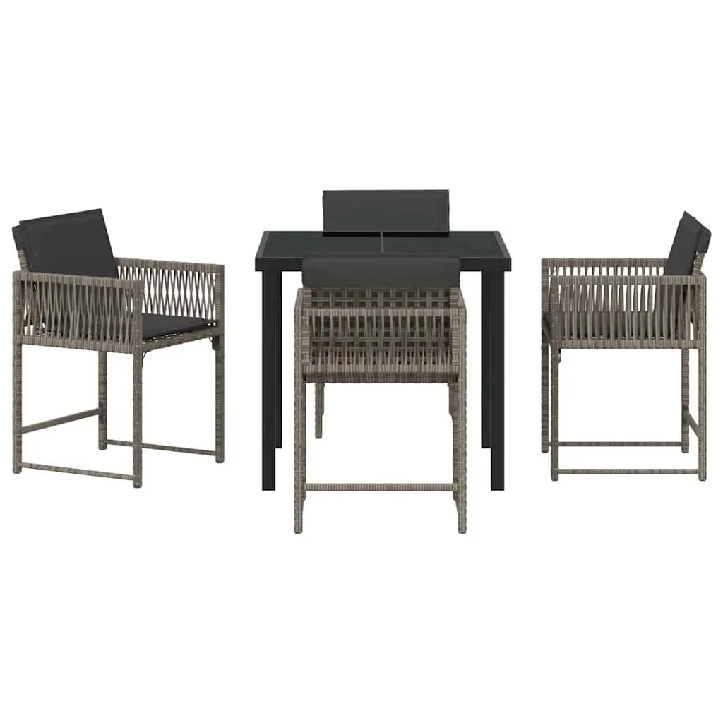 5-Piece Garden Dining Set in Grey