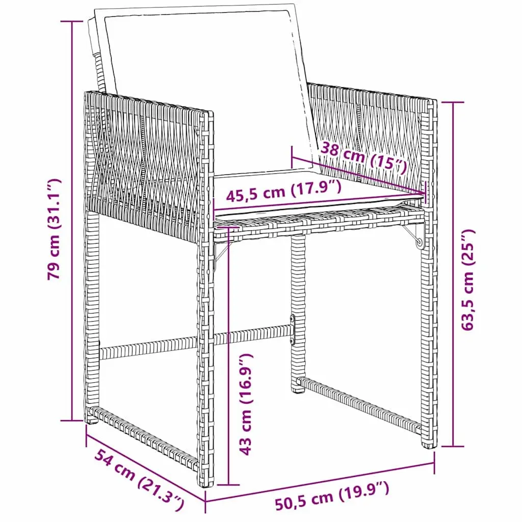 5-Piece Garden Dining Set in Grey