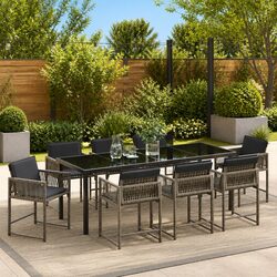 Specifications for 9-Piece Grey Garden Dining Set