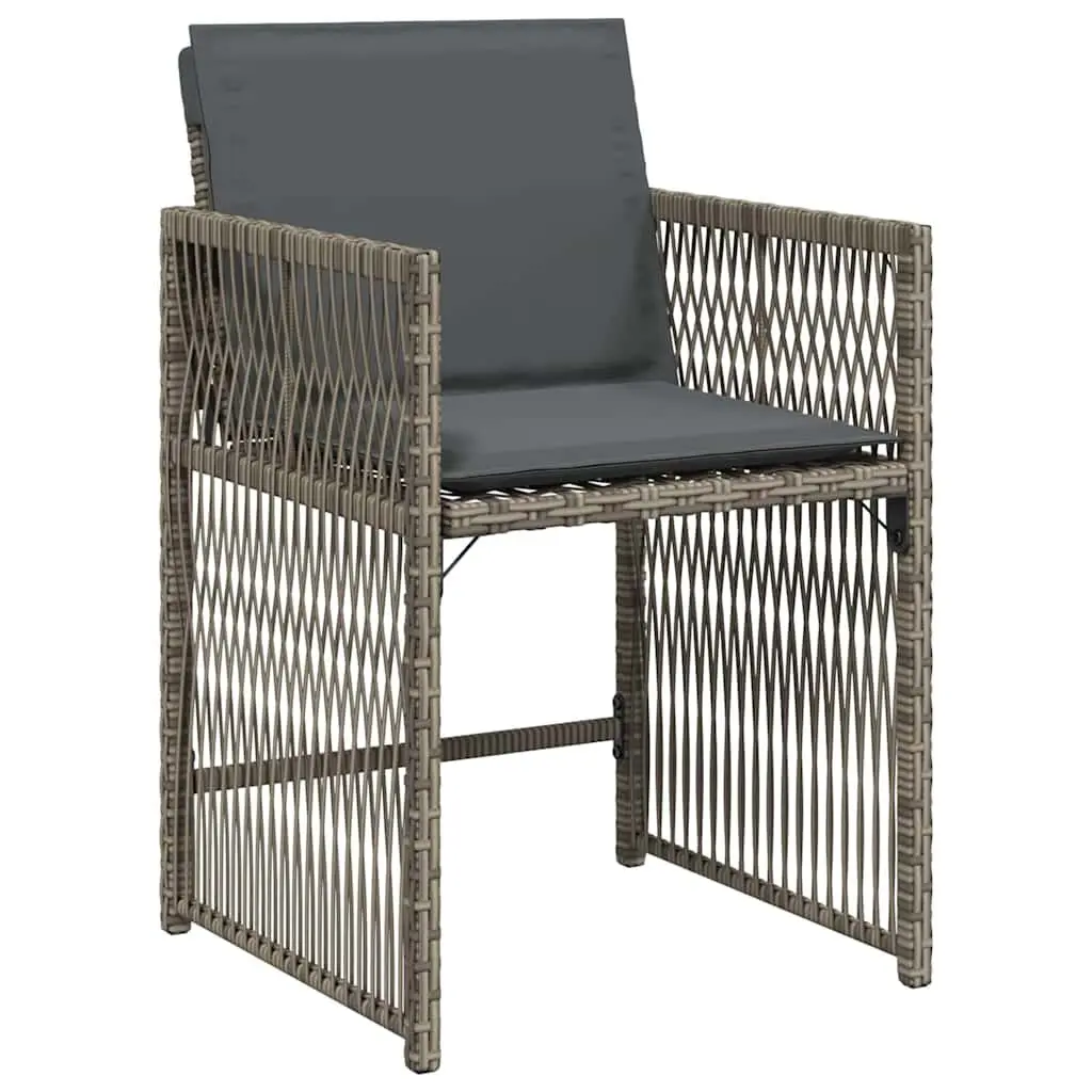 Garden Dining Set 5 Piece Outdoor Furniture Grey Poly Rattan Patio Table Chairs