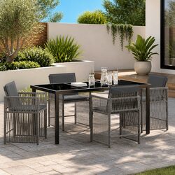 5 Piece Outdoor Dining Set: Dimensions and Materials Overview
