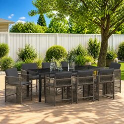 Specifications of the Grey 9-Piece Garden Dining Set