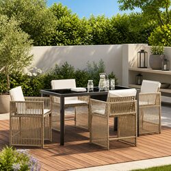 Specifications of 5 Piece Garden Dining Set in Beige