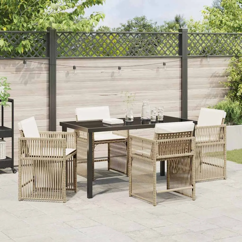 5 Piece Garden Dining Set in Beige