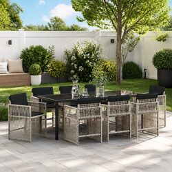 Specifications of Light Grey 9-Piece Outdoor Dining Set