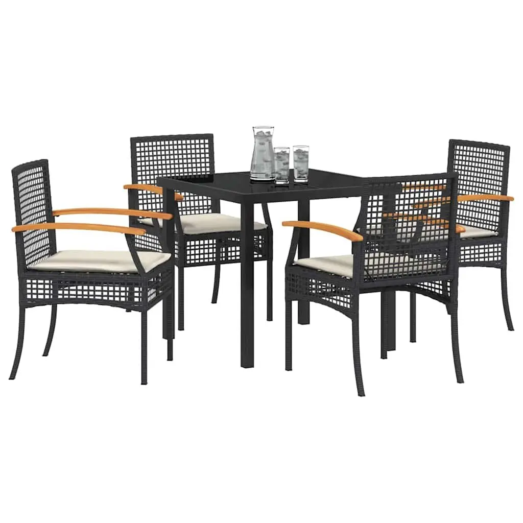 5-Piece Garden Dining Set in Black