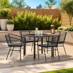 Specifications of the 5-Piece Black Outdoor Dining Set