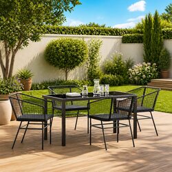 5-Piece Black Garden Dining Set Specifications