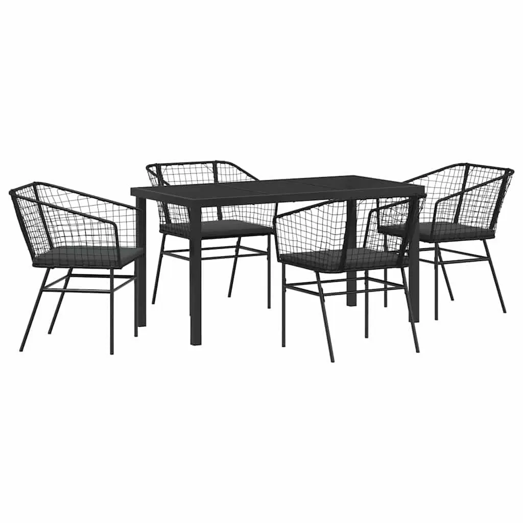5-Piece Black Garden Dining Set