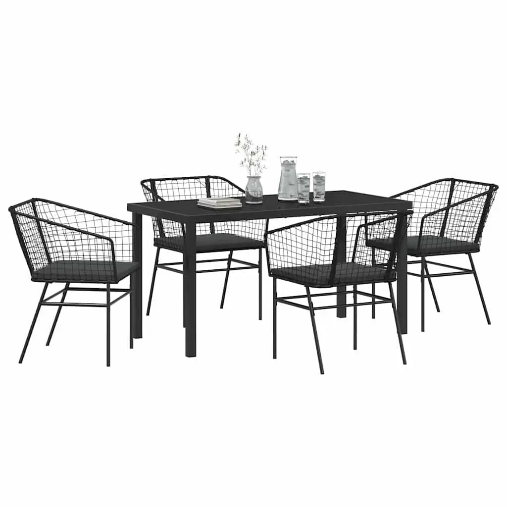 5-Piece Black Garden Dining Set