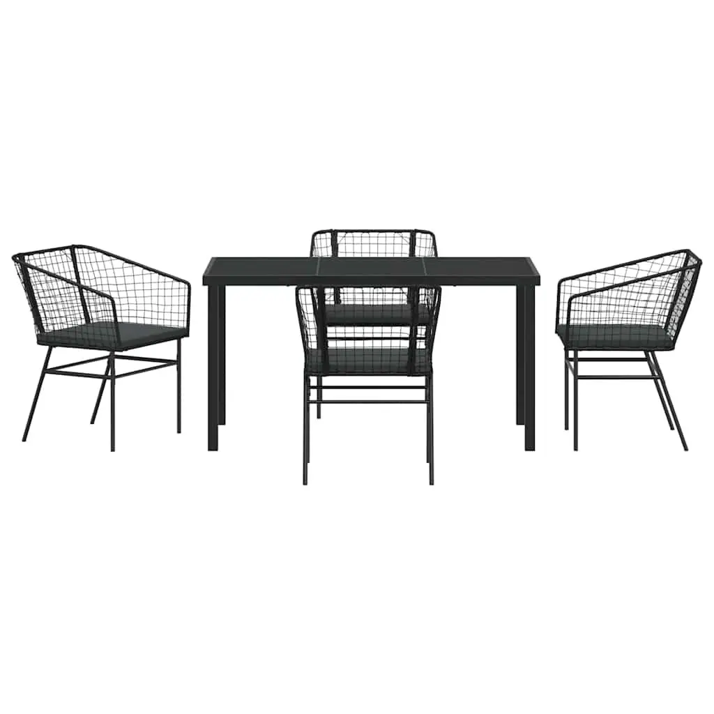 5-Piece Black Garden Dining Set