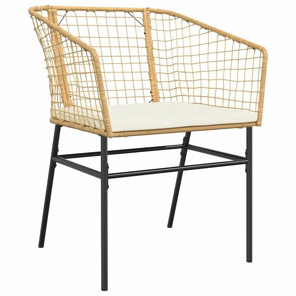 5 Piece Garden Dining Set Poly Rattan Outdoor Furniture Brown Glass Top Patio